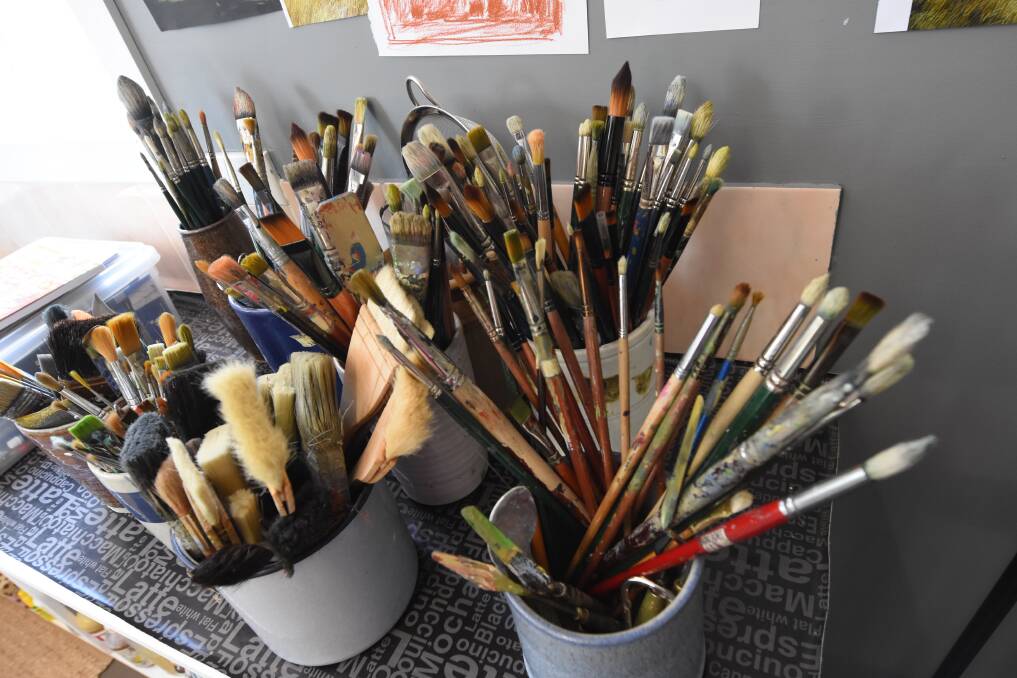 Tools: With so many different mediums she works in, Yvette has a big collection of brushes, pastels, palette knives and more.
