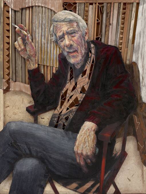 Finalist: Archibald Prize 2017 finalist Noel Thurgate 'Homage to Peter Powditch' oil and mixed media on board 163 x 124 cm © the artist Photo: Mim Stirling, AGNSW.