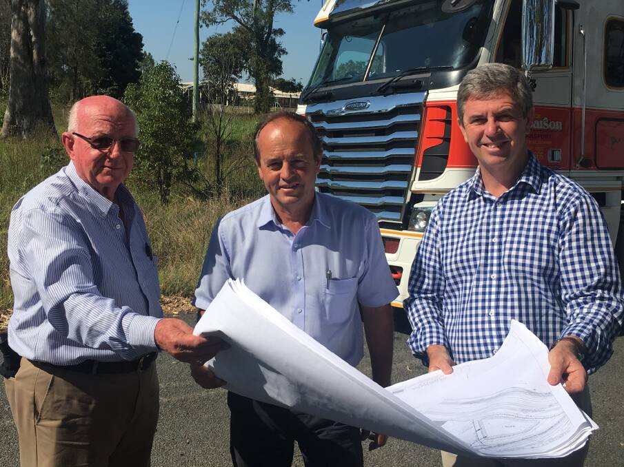 Jim Pearson Transport: Roy Cottrell from Jim Pearson Transport, managing director Jim Pearson and Dr David Gillespie MP.