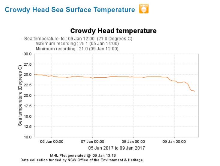 Sea temperatures have started to decrease again. Source: http://new.mhl.nsw.gov.au/