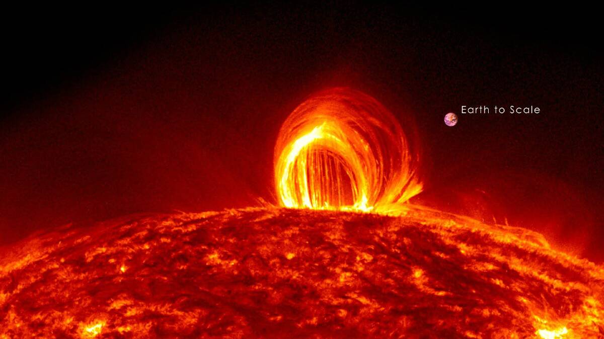 Powerful: Solar flares like this recent one are dozens of times the size of the earth. Credit: NASA