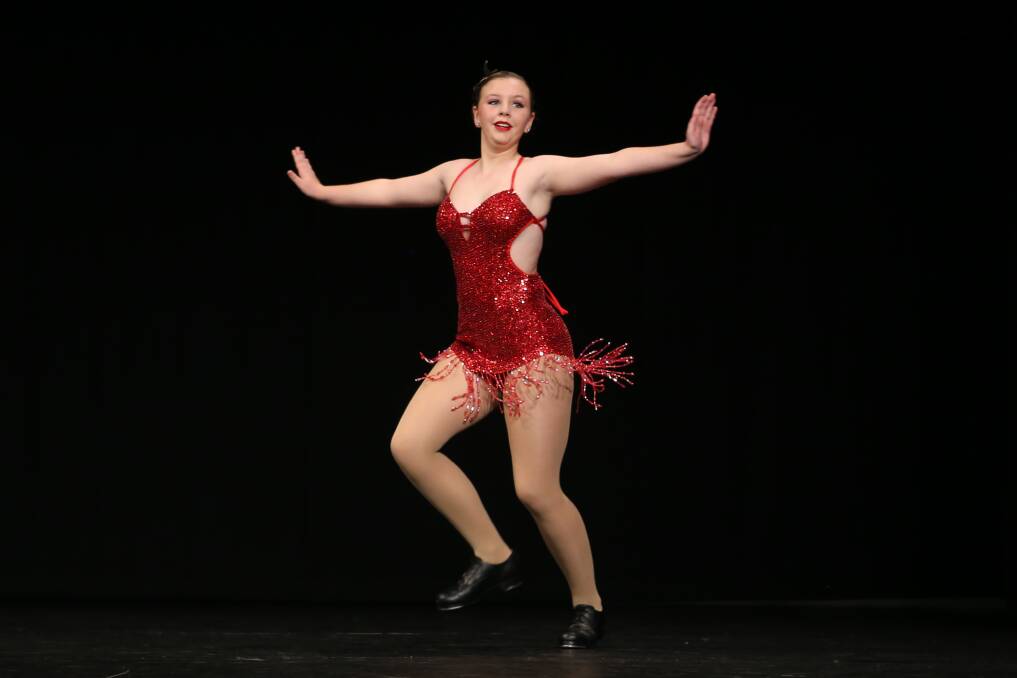 Kayley Maggs performed her tap routine Mumbo No 5 in the evening grand concert.
