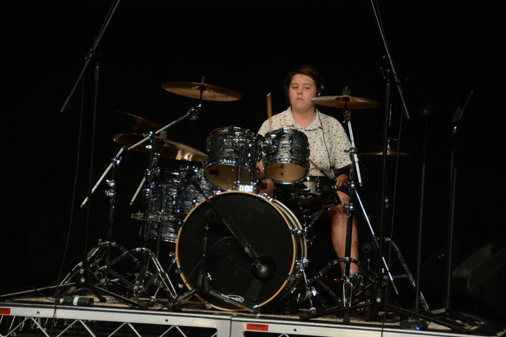 Ryley Redman on drums, during the first day of competition.