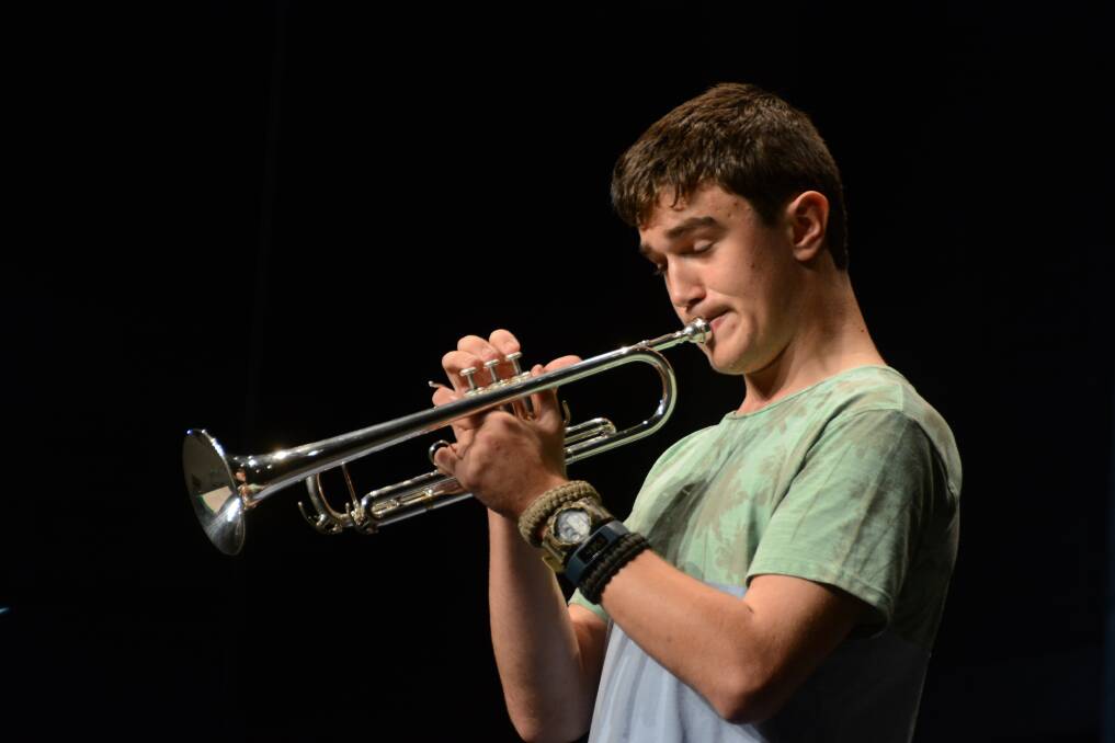 Liam Croker on trumpet during the first day of competition.
