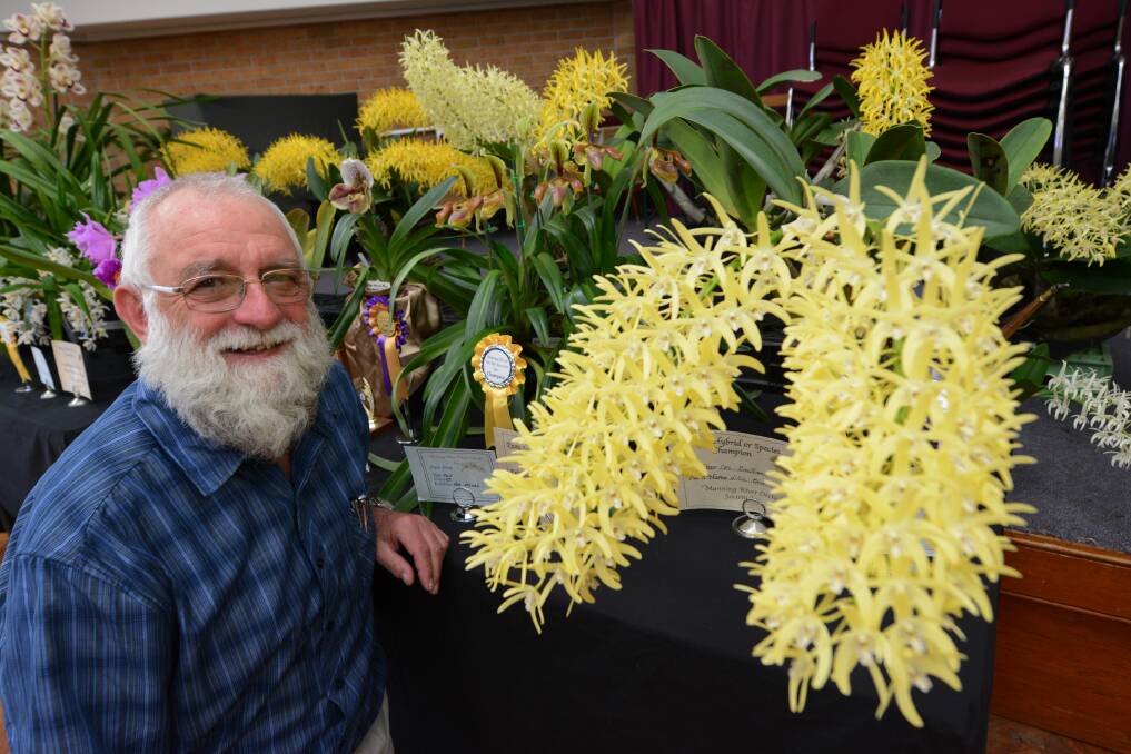Wally Horsburgh pictured at last year's Spring Orchid Show. Australian native orchids are expected in high numbers again this year.