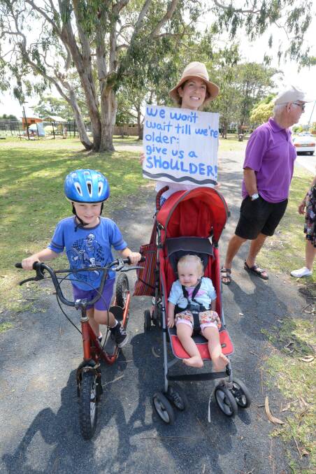 Lorren, David and Zoe Hill joined the protest.