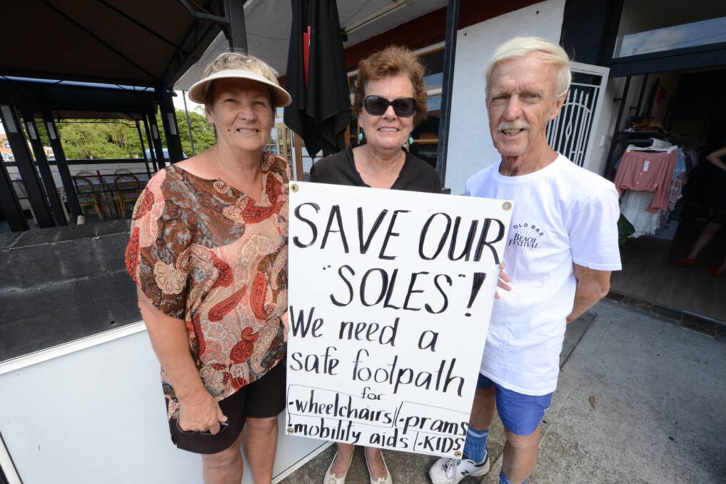 Bev McMahon, Linda Norris and David McMahon were among the protesters.