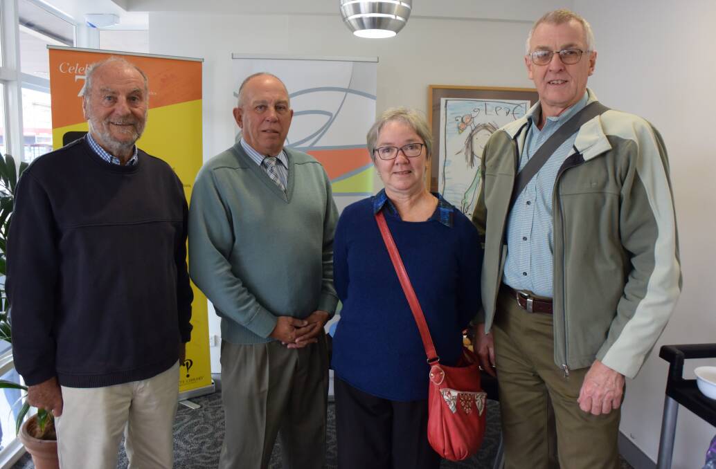 Kit Carson from the Nabiac Village Futures Group, MidCoast Council administrator John Turner, Louise Collins from the Nabiac Village Futures Group and Brian Willey from the Killabakh Community Association.