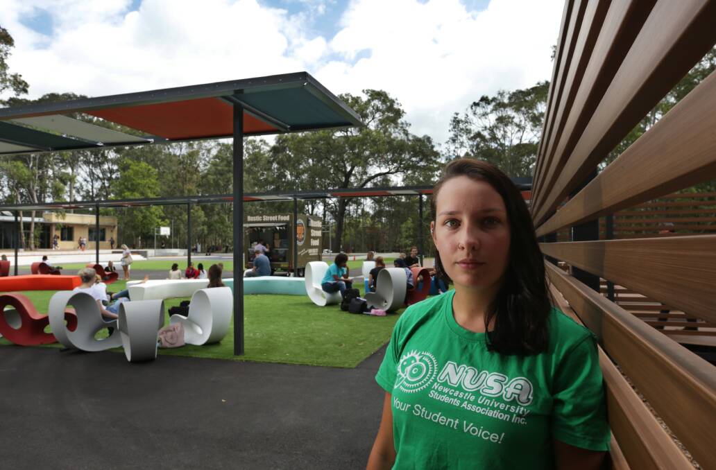 FEELING OF UNEASE: University of Newcastle women's convener Lucinda Iacono has backed a petition demanding, among other things, better lighting on campus. Picture: Simone De Peak