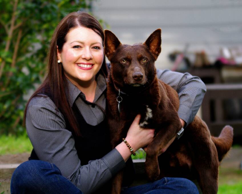 DISAPPOINTED: Jaimie Abbott, pictured with a rescue kelpie, has spoken out against the NSW government's backflip on greyhound racing.