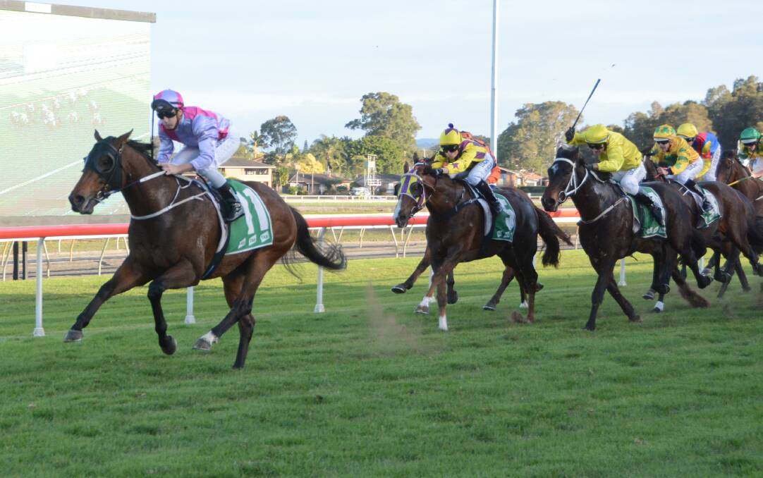 Jockey Ben Looker scores a comfortable win on Mr McBrat in the Wingham Services Club Wingham Cup at Taree on Friday.