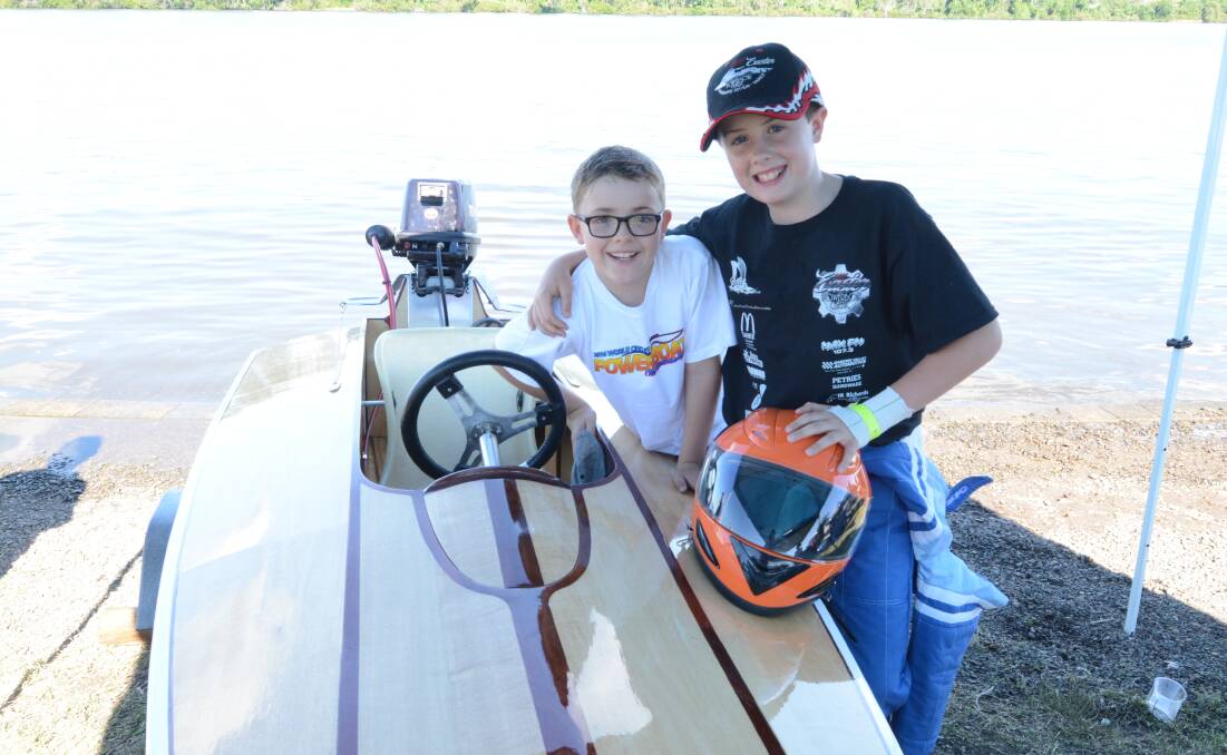 Young powerboat enthusiasts Steele and Rourke Ellemans.