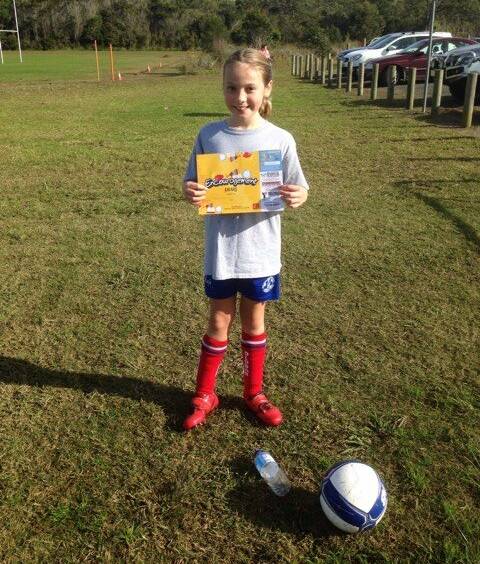 Mya Weiley, who is in her first year of football, was named under 10s player of the week.