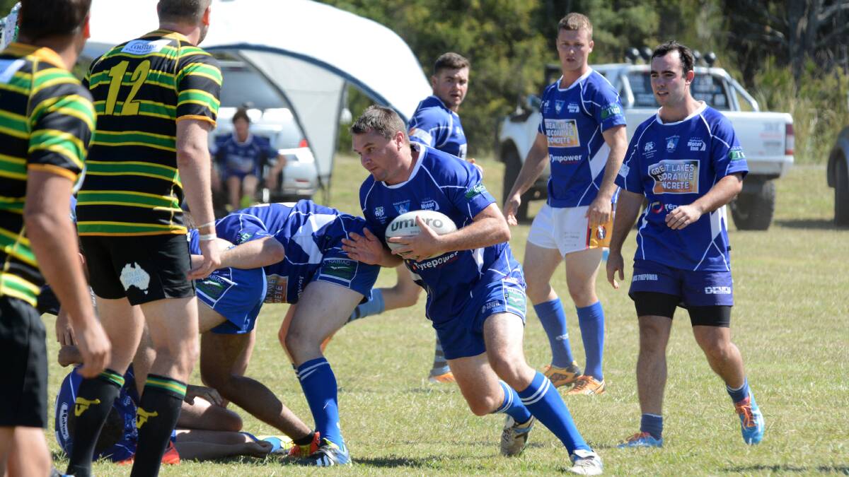 Wallamba's Lee McDonald makes a charge during last year's Lower North Coast Rugby gala day played at Old Bar.