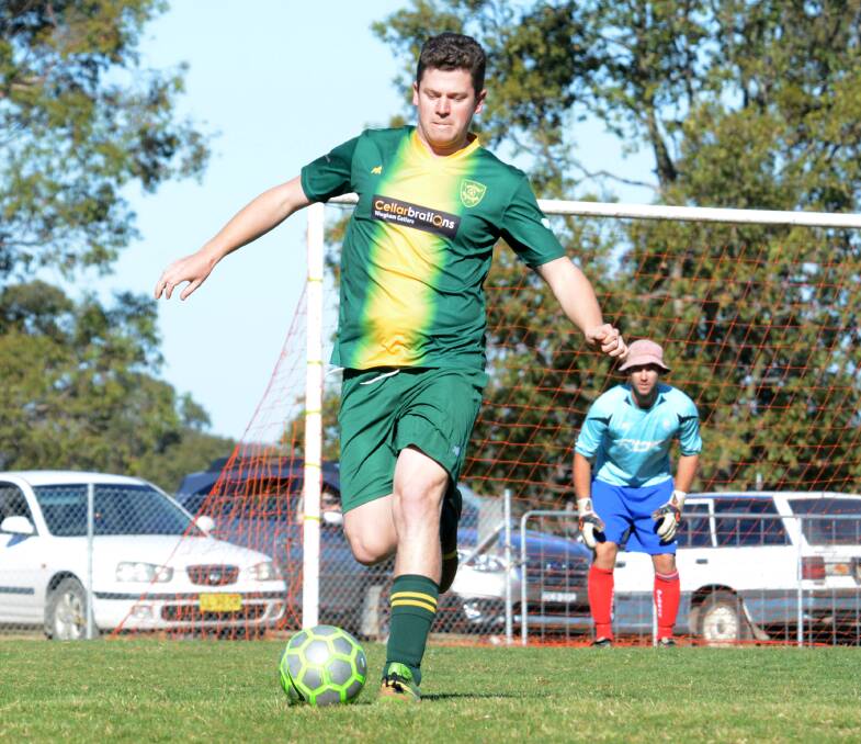 Jim Bird is tipped to be a goal scorer for Wingham in tomorrow's Southern All Age grand final against Wallamba at the zone field at Taree Recreation Centre.