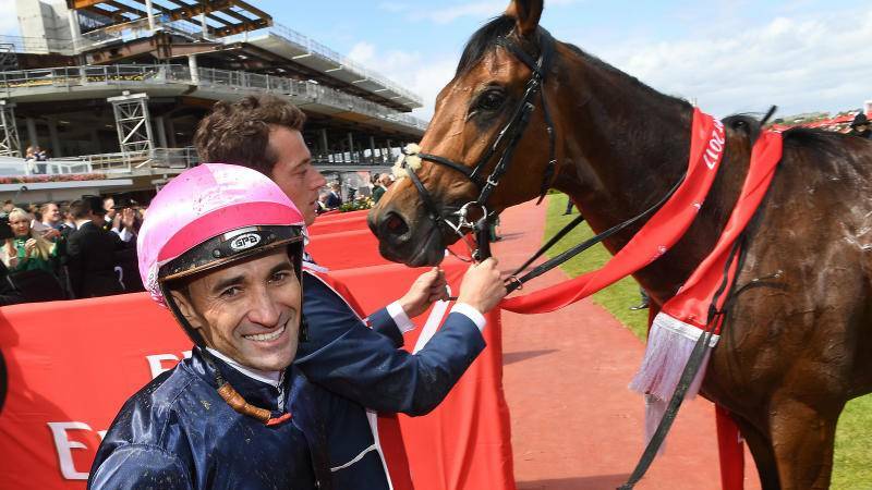 Corey Brown is all smiles after his win in last year's Melbourne Cup on Rekindling. He'll be the special guest at the official launch of the Manning Valley Race Club on Thursday.