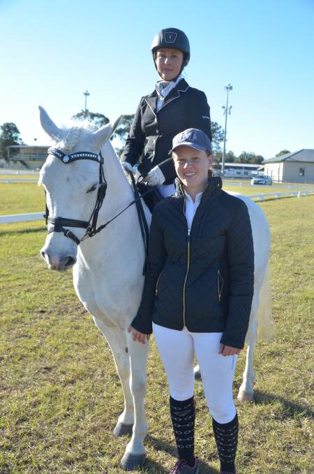 Adora Roberts-Taylor of Cundletown on Kaledon Patrick with Aimee Soaners from Mitchells Island at the regional dressage festival held at Taree Showground. Photo Laura Polson