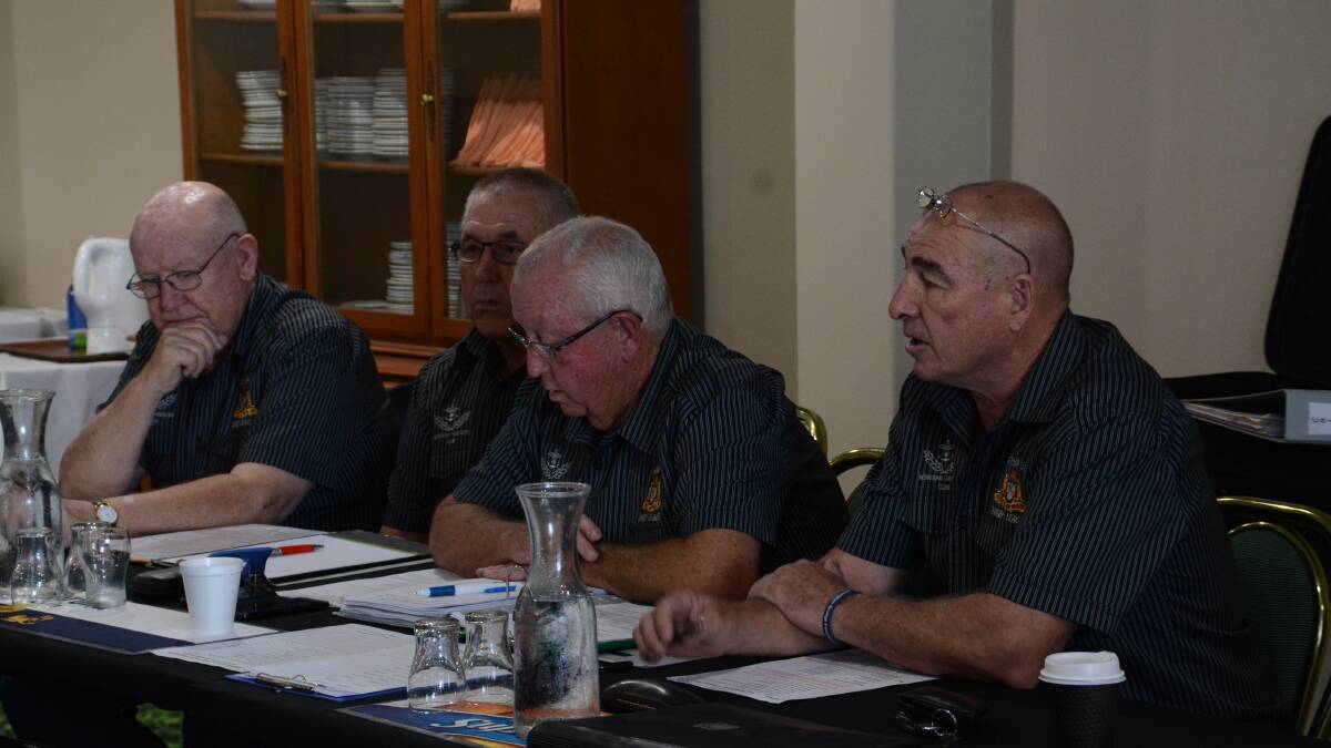 Group Three officials Warren Kimberley, Kevin Hardy, Barrie Smith and Wayne Bridge at least year's annual meeting.