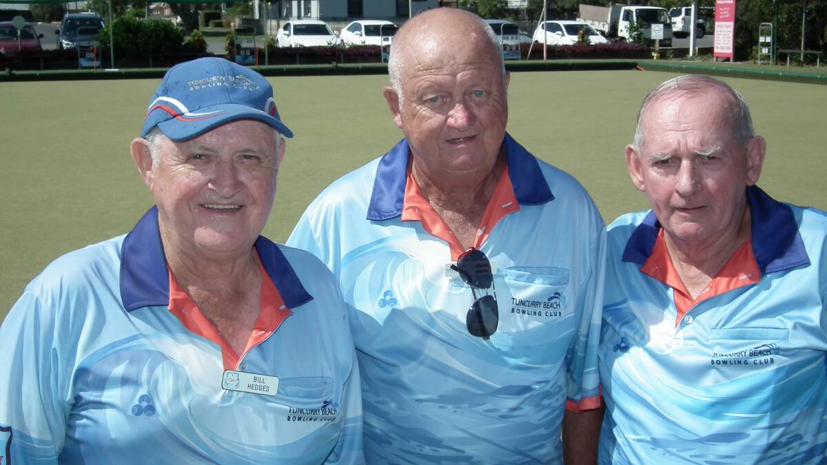 Finalists: The Tuncurry Beach trio of Bill Hedges, Brian Smith and Stewart Bills.