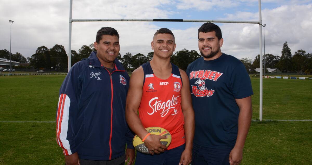 Biripi brothers: Lionel, Latrell and Shaq Mitchell will be starters for the Biripi Sharks in this weekend's State Aboriginal Rugby League Knockout in Sydney. Photo Carl Muxlow
