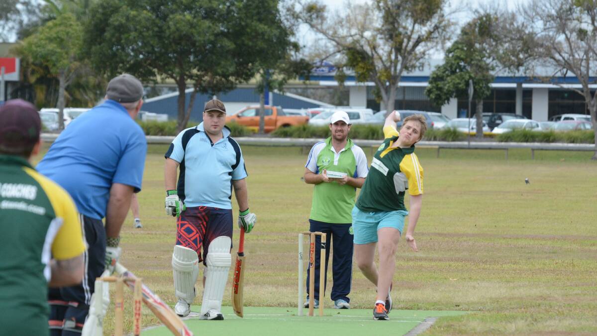 Kieran Green from Eggins Coaches bowling to Tired Ratz opening batsman Danial Stone during the final of the Last Man Standing cricket competition played at Taree Recreation Centre. A new competition will start in mid-August.