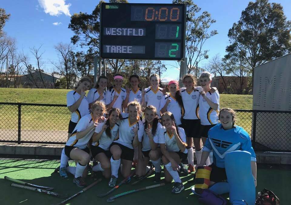 Taree High School's victorious girl's hockey team after their win over Westfield Sports in the State Combined High Schools final this week.
