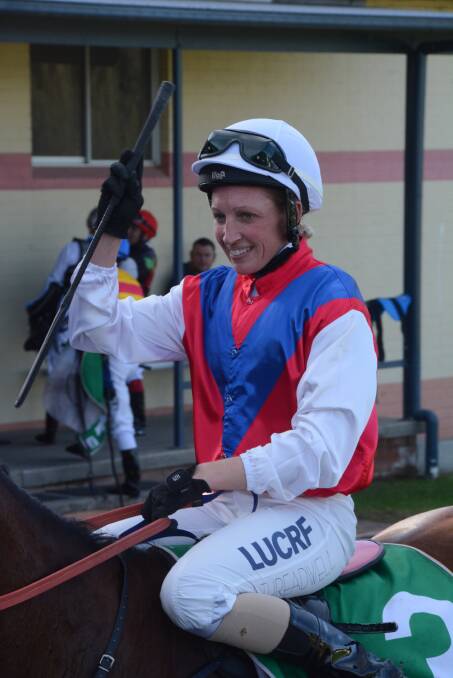 Jockey Alison Threadwell after her win on Poet's Trick for Port Macquarie trainer Neil Godbolt at Taree this week.