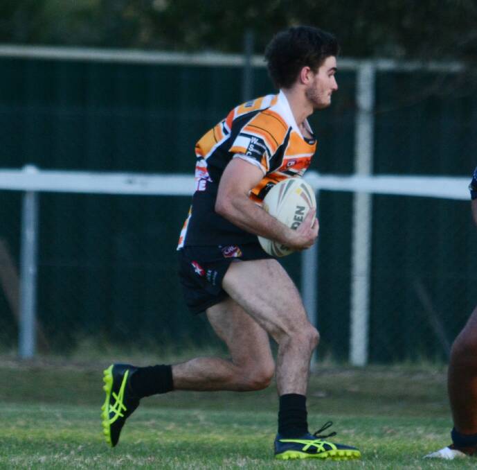Centre Blake Sky opened the scoring for Wingham in the Group Three Rugby League game against Old Bar and had a bright game in attack.