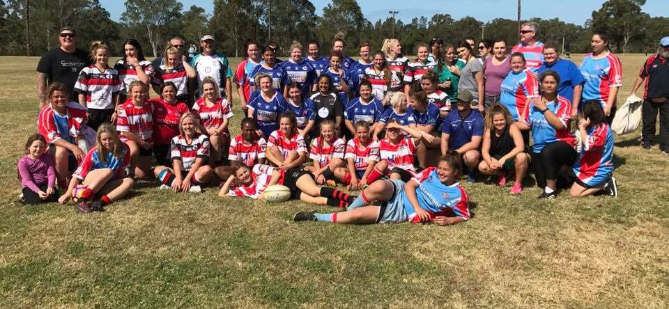 Players involved in the successful women's rugby gala day hosted by the Manning River Ratz last month.