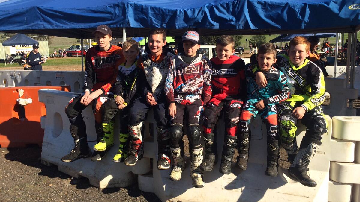 Taree Motor Cycle Club's contingent at the national championship in Gunnedah:  Jack Hyde ,Bailey Lennon, Kye Andrews, Mitch Bisley, Hayden Nelson,Will Bisley, Arryn Jarvis 