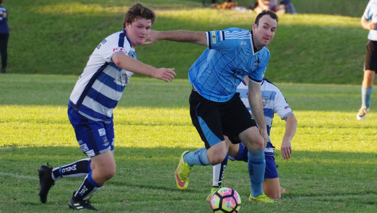 Taree will be without star striker Ricky Campbell for Saturday's Football Mid North Coast Premier League clash against Wallis Lake at Omaru. Photo Meg Douglass.