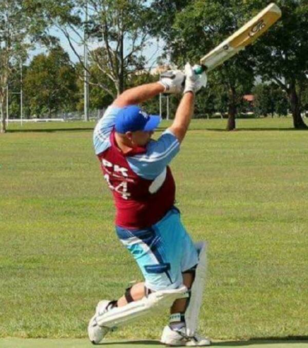 JJ Burton hitting out in a Taree LMS match at Taree Recreation Centre.
