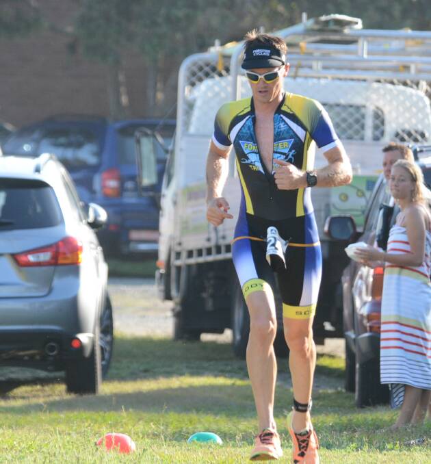 Troy Croker contesting the Crowdy Bay Triathlon earlier this year.