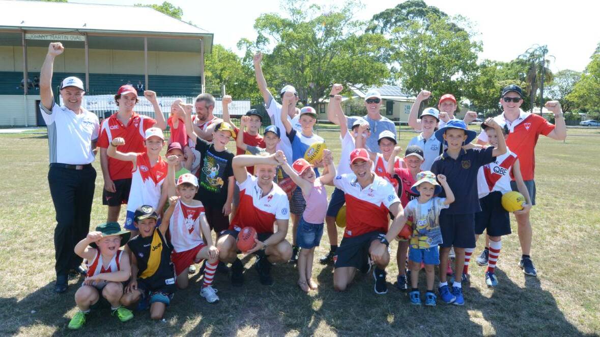 Last year's clinic in Taree with the Sydney Swans.
