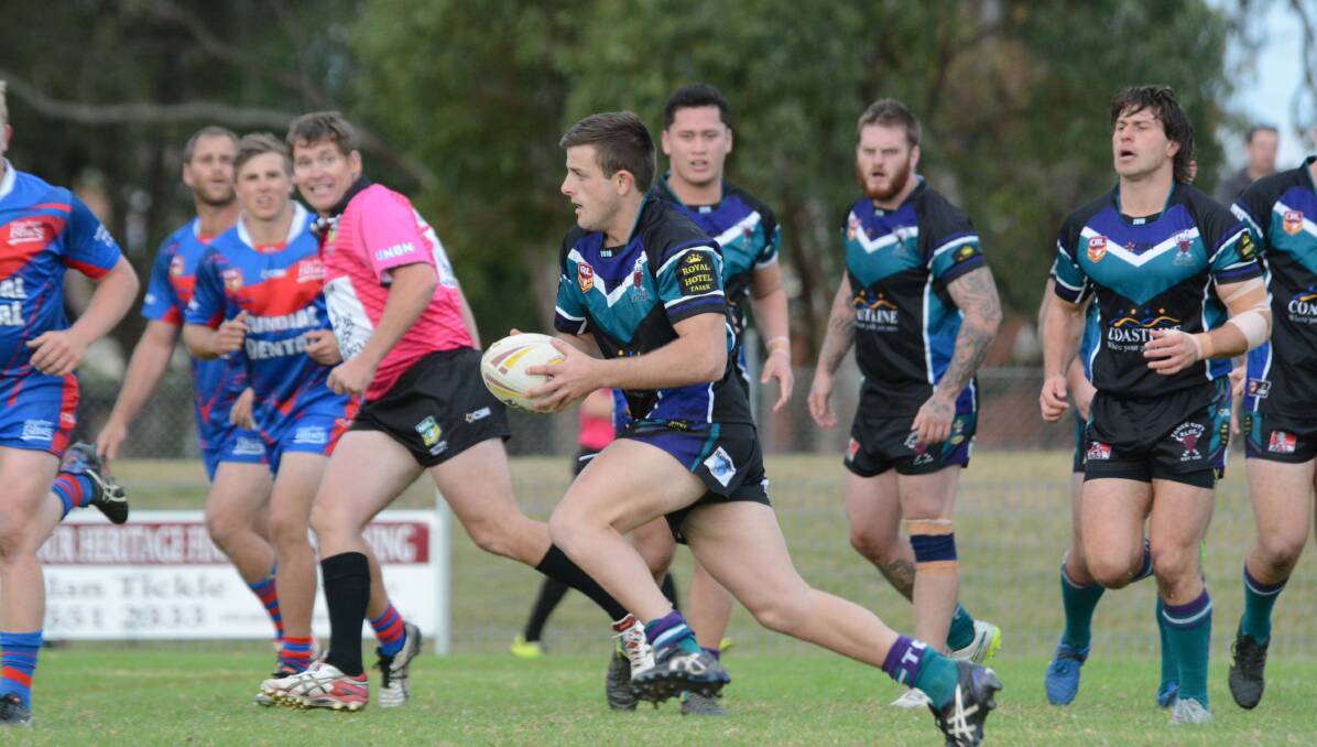 Promising Taree City centre Shannon Mullay on the move against Wauchope. Mullay is still eligible for under 18s.