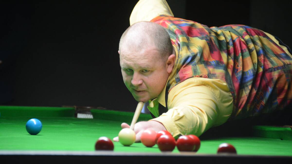 Michael Sharp on the way to defeating Adam Waller in the final of the champion of champions snooker event at Club Taree.