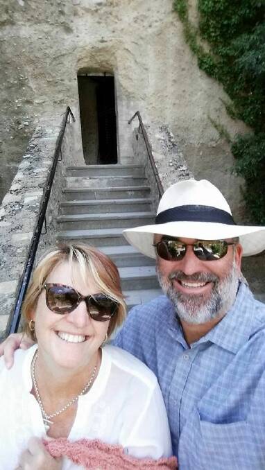 Jackie and David Burley enjoying the sights of Greece, just before heading to Istanbul, where they just missed the terror attack at Instanbul airport.
