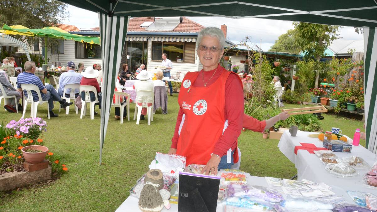 Red Cross fundraiser: Publicity officer, Libby Mather at the Taree club's annual garden party, held later in the year.