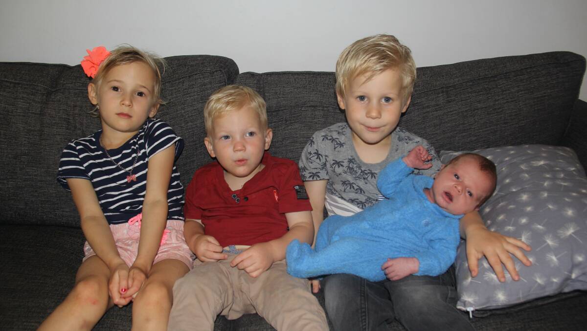 George Crowther with his siblings Zara, Blake and Dane.