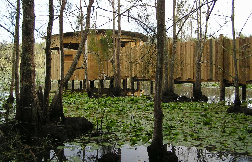 The new bird-hide at Cattai Wetlands. The wetlands attract birdwatchers from across Australia and abroad.