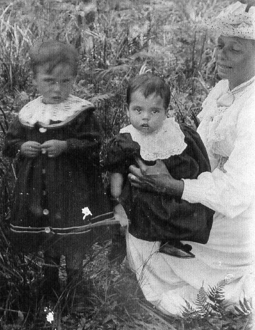 Annie McClymont with her daughter Wilhelmina Mary (Minnie) on her knee. Her son John Alexander (uncle Johnny) is beside them.
