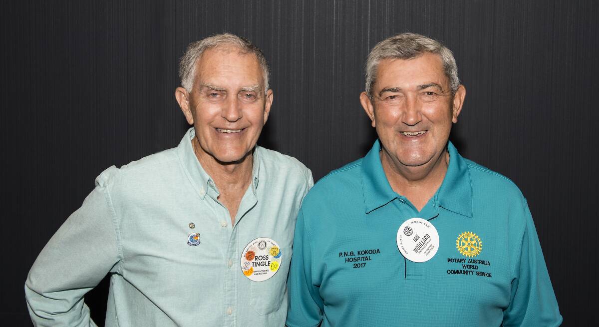 President elect Ross Tingle is congratulated by president Ian Woollard on his election as president of The Rotary Club of Taree for the 2019-2020 Rotary year.