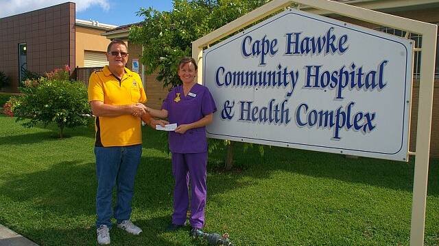Forster Tuncurry Lions Club's presentation to local oncology unit.
