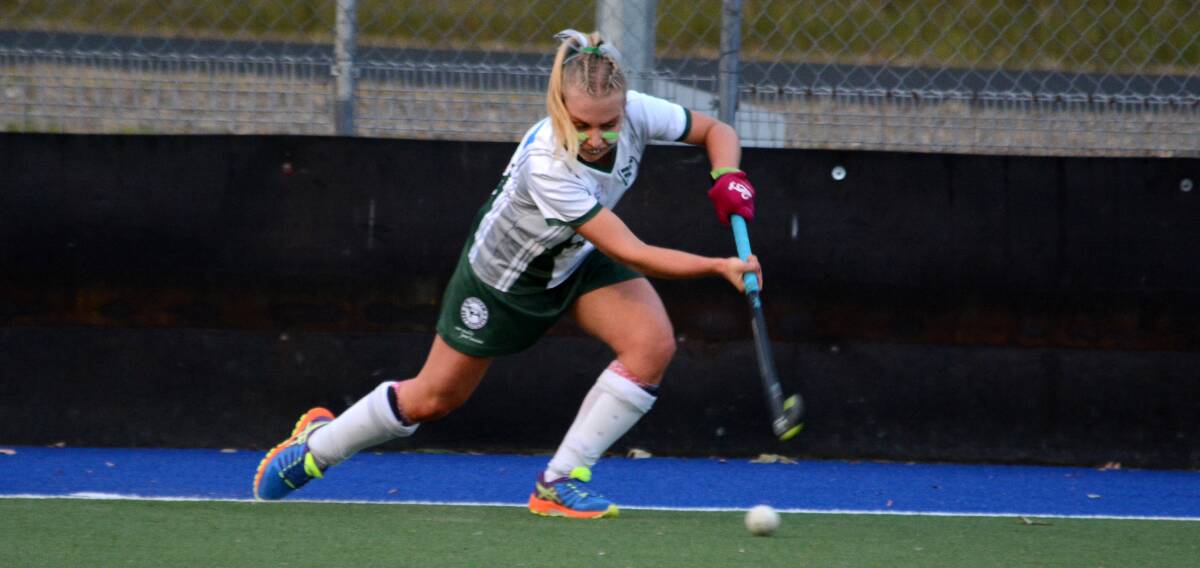 One of Manning Hockey's top talents, NSW representative Jaime Hemmingway from Wingham, playing in the grand final on the Allan Taylor Field last year. 