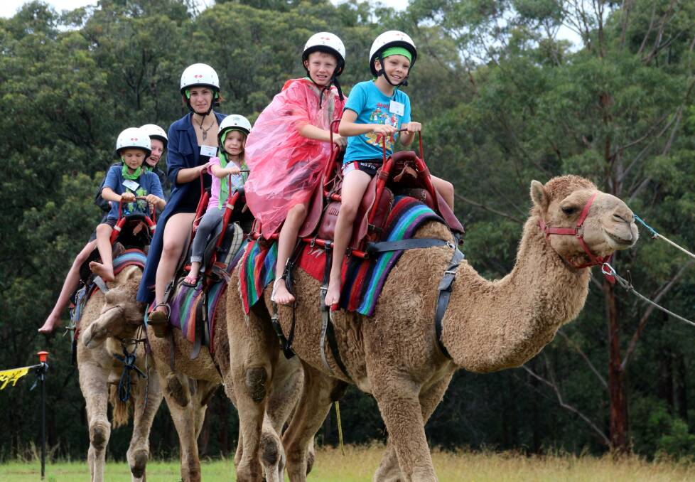 Manning River Lions organise and conduct Camp Memories. Camel rides are a popular activity.
