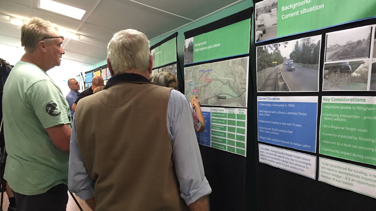 Community consultation: MidCoast Council held sessions at Wingham's CWA Rooms to discuss options for the replacement of Cedar Party Creek Bridge.