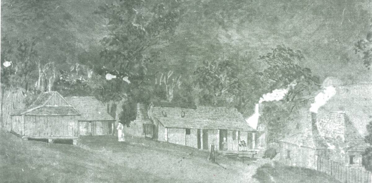 Early homestead at Cooplacurripa: These building were demolished about 1908. Photo: Wingham's Past Days 