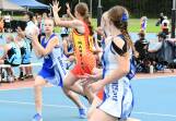 Gloucester under 17 player Elana Pope looks for support during a match against Manning at the Taree representative carnival.
