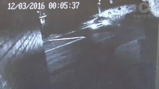The moment of impact was caught on CCTV.  Photo: Ten News Sydney