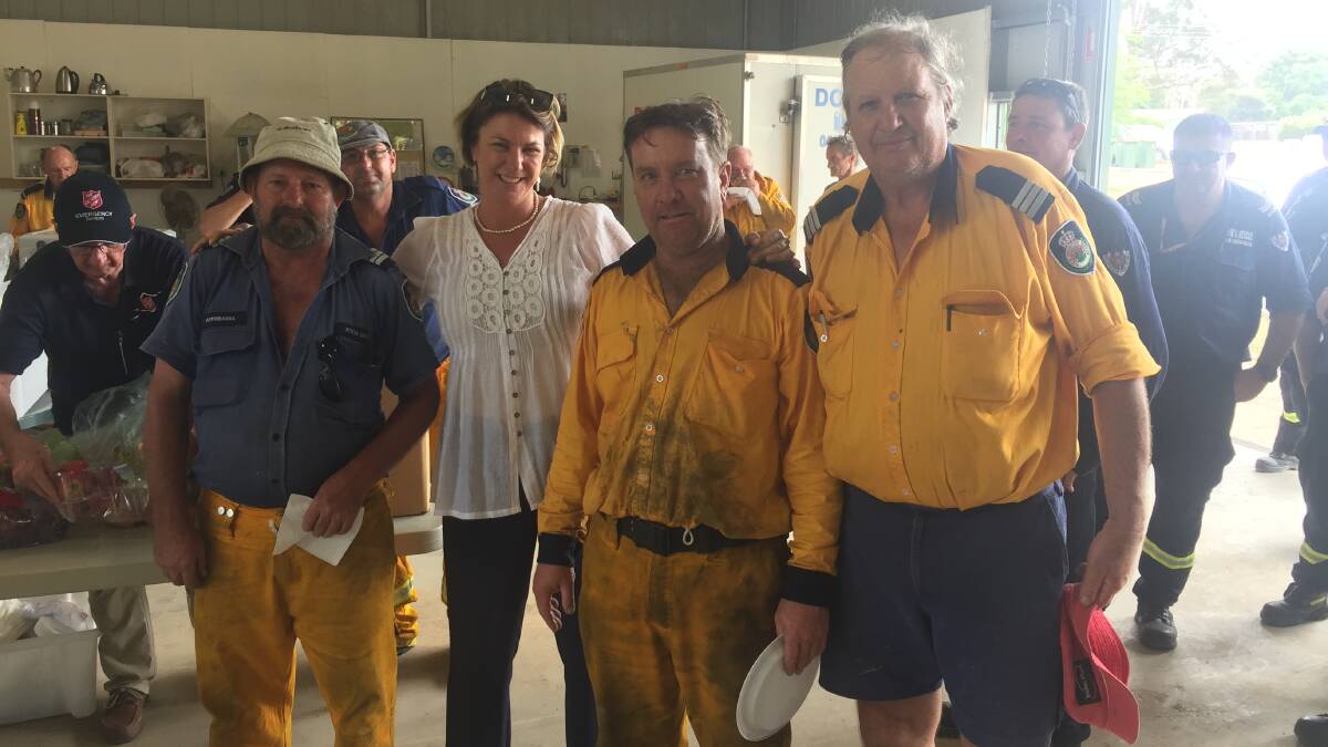 Oxley member and NSW Roads Minister Melinda Pavey with Pappinbarra firefighters.